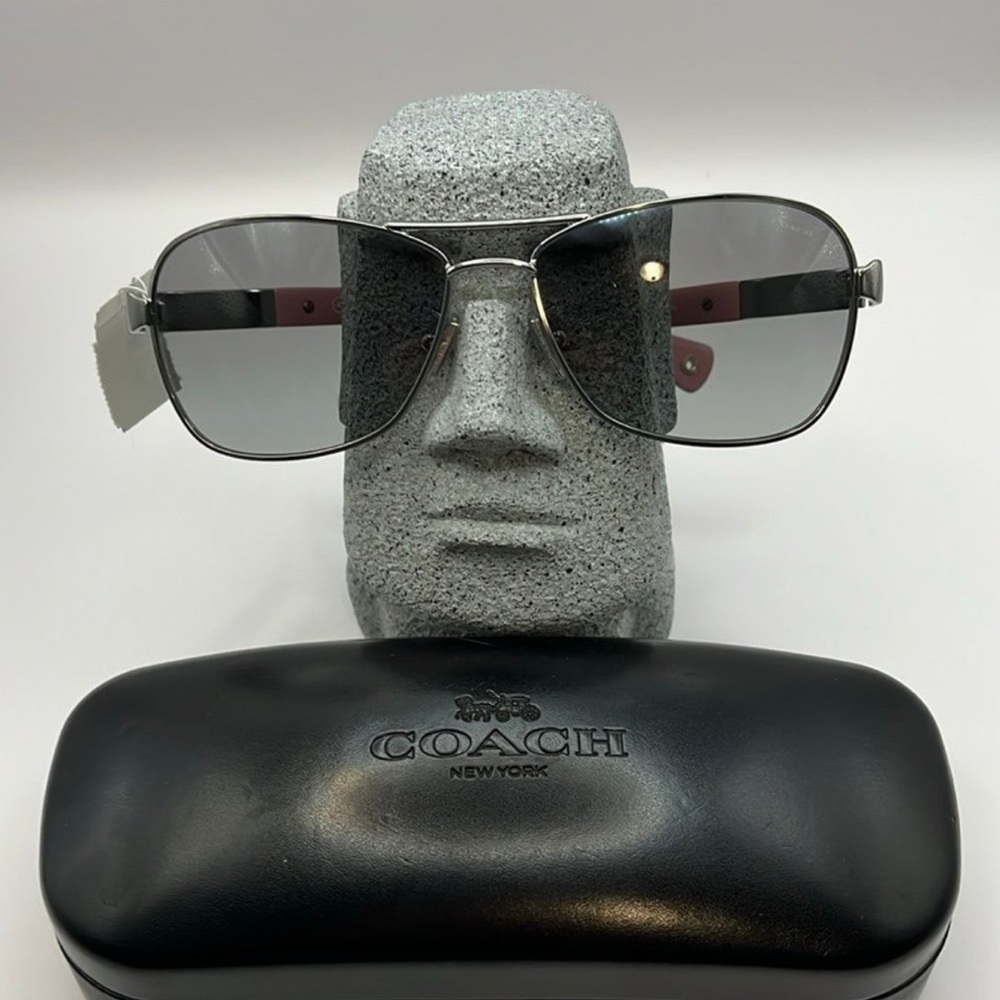 Coach Metallic Gray Aviator Sunglasses